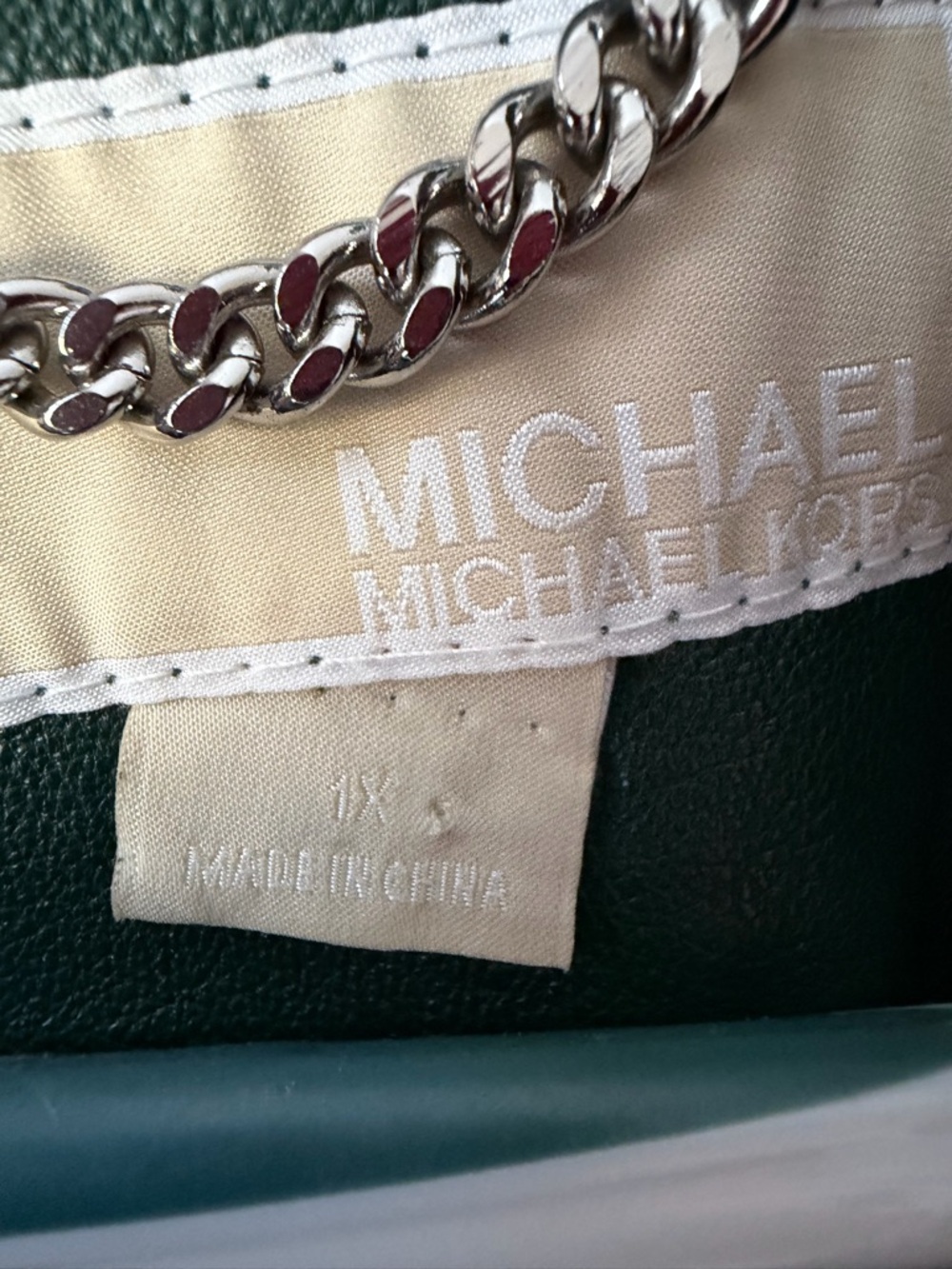 MICHAEL Michael Kors Forest Green Real Leather Moto Jacket (b0237) - Picture 5 of 10